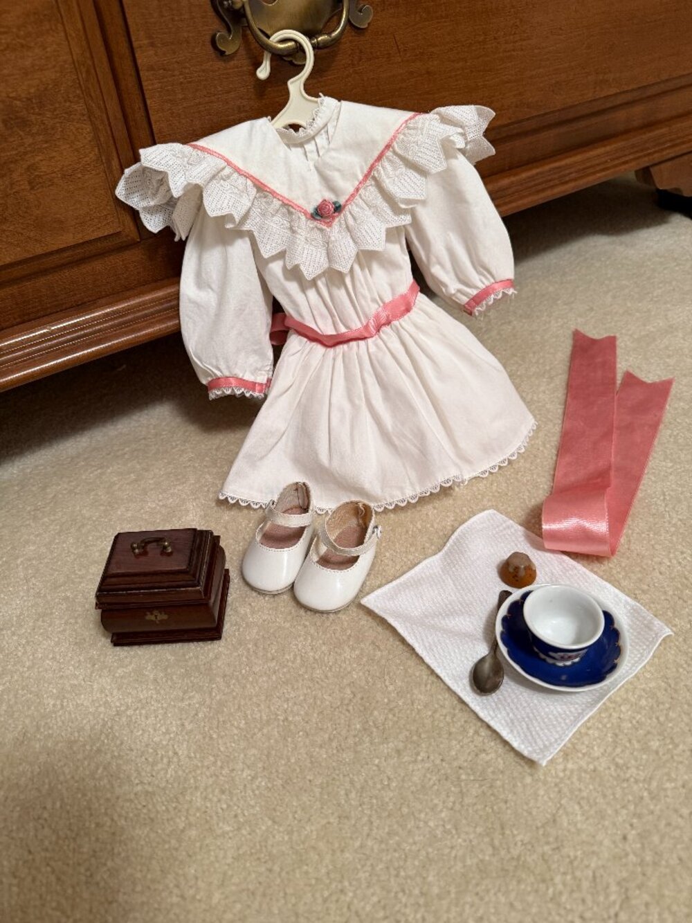 American Girl Doll Samantha's Original Tea Dress and Felicity's Tea Lesson Set
